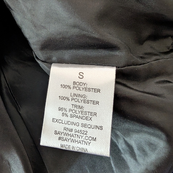 Say What? Women's Size Small Sequin Star Bomber Jacket Silver Glitter Glam - Picture 9 of 9